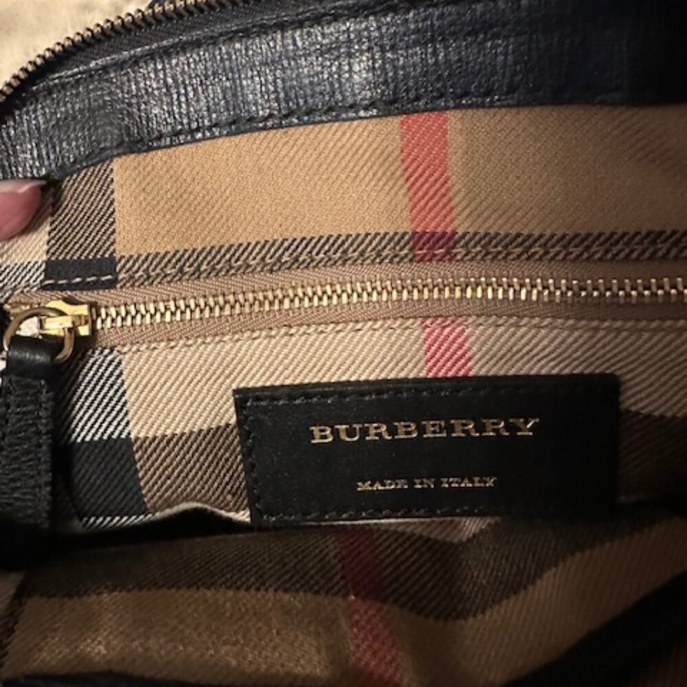 BURBERRY *AUTHENTIC* Black leather Milverton Bowling Bag - Small - Picture 3 of 3